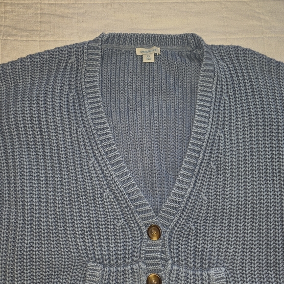 Sundance 100% Cotton Women's Chunky  Knit Cardigan Sweater Sz Petite Small - Picture 5 of 10